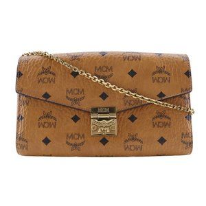 MCM Brown Leather Shoulder Bag